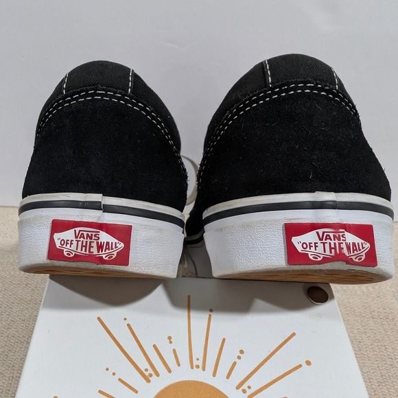 Vans Ward Low Top Sneakers Black White Suede Canvas Womens 8.5 500714 Old Skool - Picture 9 of 9